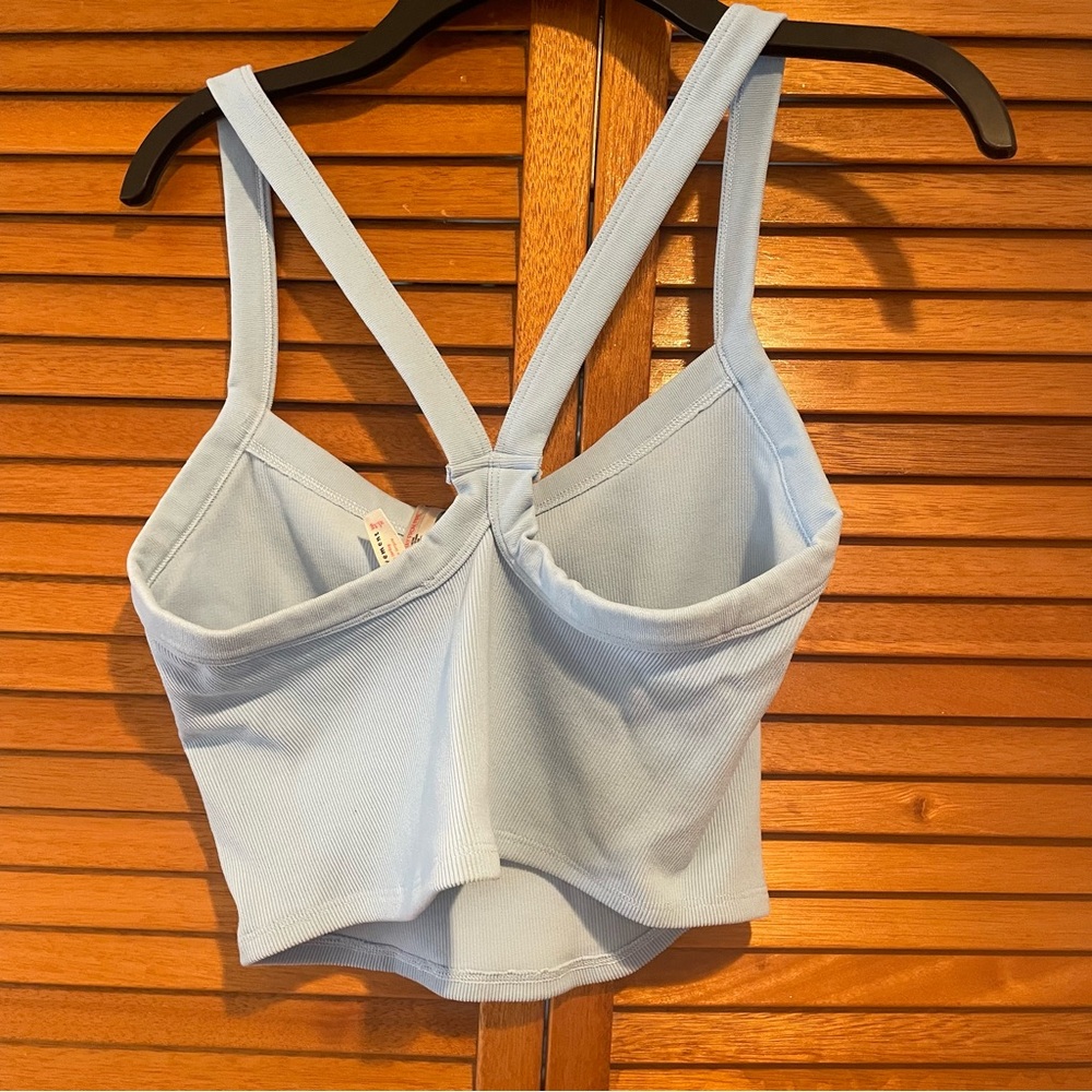 Free People Light Blue Ribbed Tank Top - Picture 9 of 9